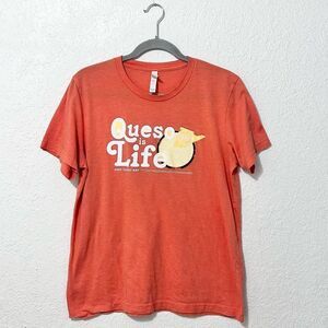 Queso is life short sleeve shirt orange size medium
